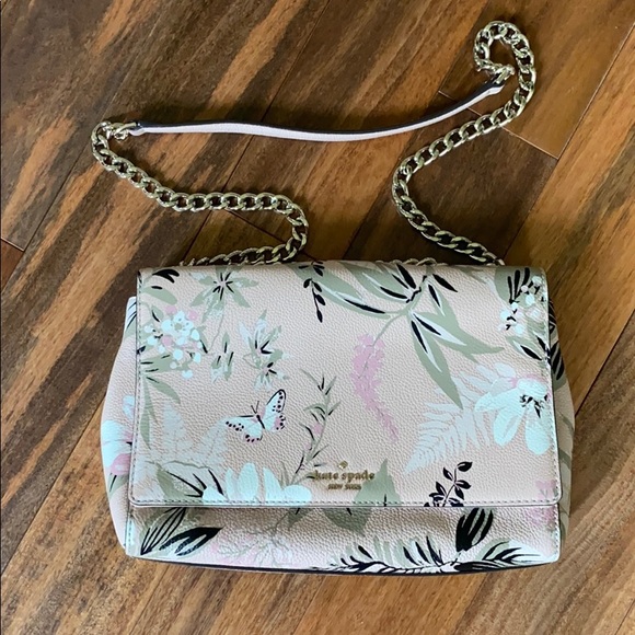 Kate Spade pink floral over the shoulder bag. - Picture 1 of 5